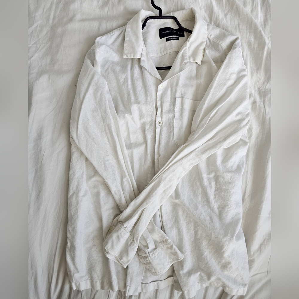 Abercrombie & Fitch linen blend  collar  shirt